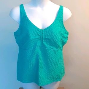 Lands End teal bathing suit top